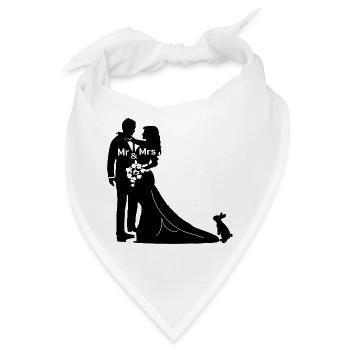 brautpaar mit hase - Bandana - Weiß - Vorne