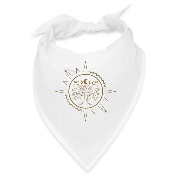 Elegante Schmetterlinge in goldenem Filigran. - Bandana - Weiß - Vorne