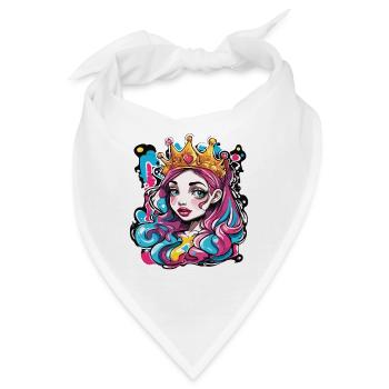 Prinzessin / Frau / Mädchen / Dame / Comic - Bandana - Weiß - Vorne