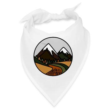 Schneebedeckte Berge und Alpentäler - Bandana - Weiß - Vorne