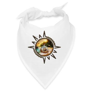Einzigartige und überraschende Flasche mit Boot - Bandana - Weiß - Vorne