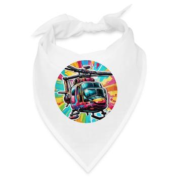 Helikopter / Hubschrauber / fliegen / Luftfahrt - Bandana - Weiß - Vorne