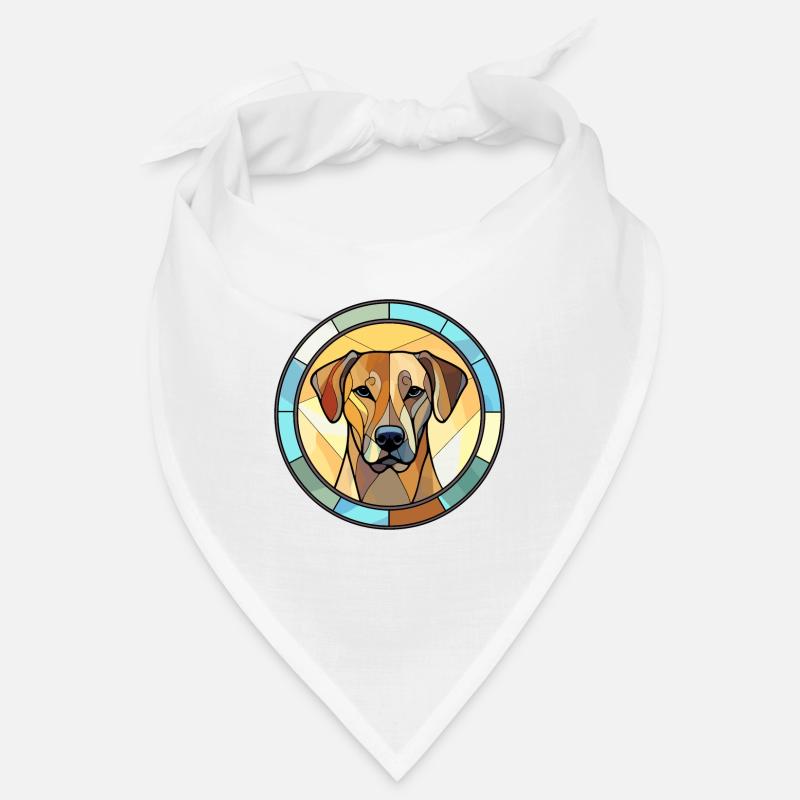 Schwarzes Maul Cur Hund Rasse Buntes Glas Buntes W Bandana