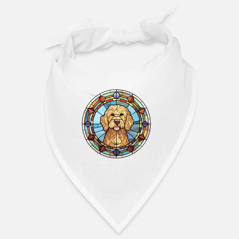Goldendoodle Hunderasse Buntes Glas Bandana