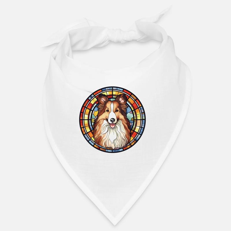 Sheltie Hunderasse Buntes Glas Buntes Wassercolo Bandana
