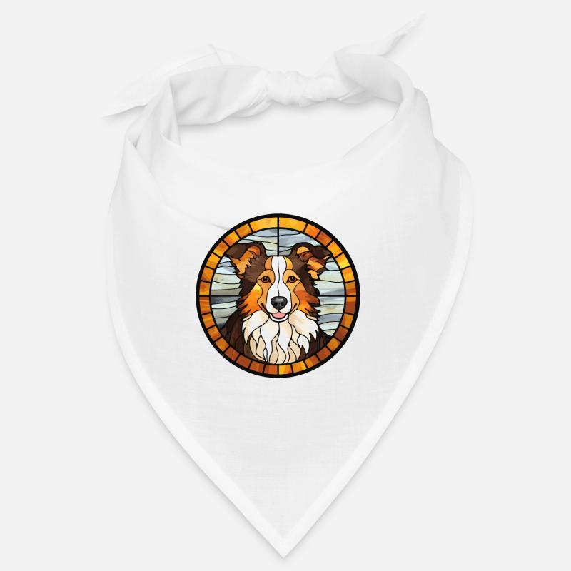 Scotch Collie Hunderasse Buntes Glas Wat Bandana