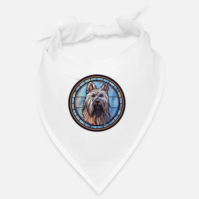Skye Terrier Hunderasse Buntes Glas Bandana