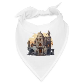 Fantasy RPG Ruine Abendlicht Abenteuer Shirt - Bandana - Weiß - Vorne