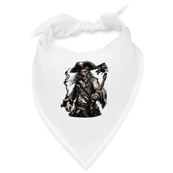 Pirat / Ahoi / Anker / Kapitän / Totenkopf / Rum - Bandana - Weiß - Vorne