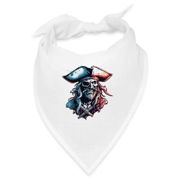 Pirat / Ahoi / Anker / Kapitän / Totenkopf / Rum - Bandana - Weiß - Vorne