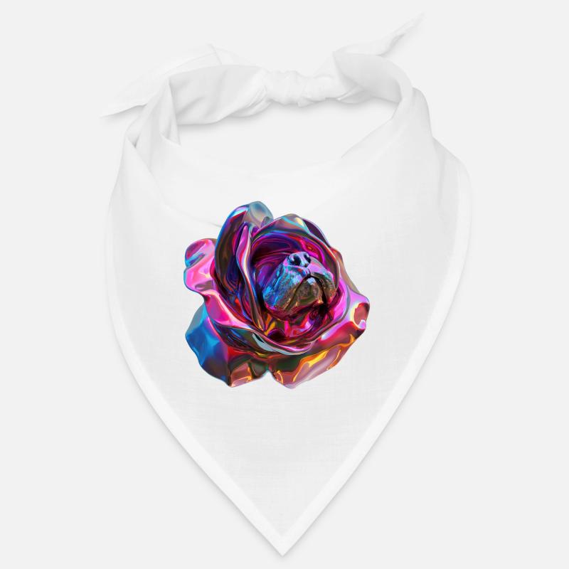 museau de chien dans une rose Bandana