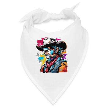 Cowboy / Wilde Westen / Wüste / Lasso / Rodeo - Bandana - Weiß - Vorne