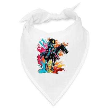 Cowboy / Wilde Westen / Wüste / Lasso / Rodeo - Bandana - Weiß - Vorne