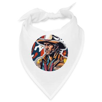 Cowboy / Wilde Westen / Wüste / Lasso / Rodeo - Bandana - Weiß - Vorne