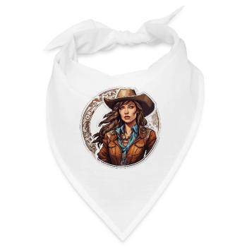 Cow Girl / Wilde Westen / Wüste / Lasso / Rodeo - Bandana - Weiß - Vorne