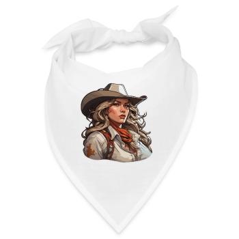 Cow Girl / Wilde Westen / Wüste / Lasso / Rodeo - Bandana - Weiß - Vorne