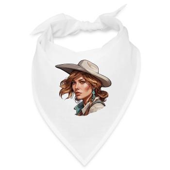 Cow Girl / Wilde Westen / Wüste / Lasso / Rodeo - Bandana - Weiß - Vorne