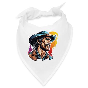 Cowboy / Wilde Westen / Wüste / Lasso / Rodeo - Bandana - Weiß - Vorne
