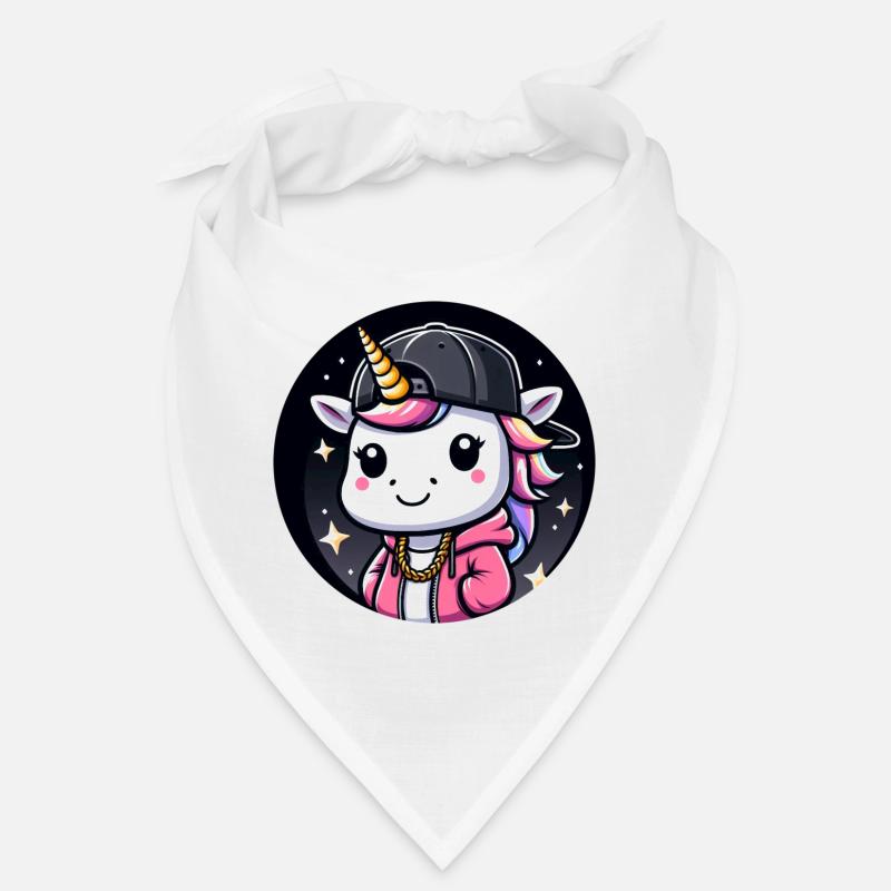 Einhorn Tier Rapper Mädchen Comic Cartoon Bandana