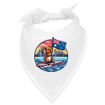 Quokka Surfing Australien Design - Bandana - Weiß - Vorne