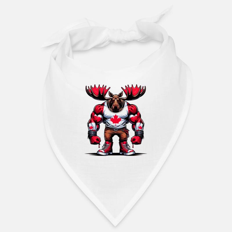 Wapiti du Canada avec drapeau national Bandana