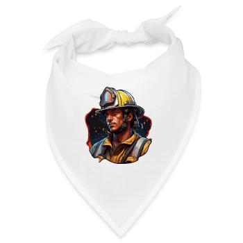 Feuerwehrmann / Feuer / Brand / Löschen / Held - Bandana - Weiß - Vorne