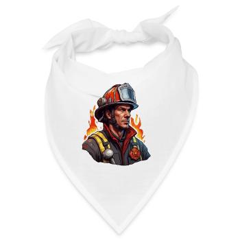 Feuerwehrmann / Feuer / Brand / Löschen / Held - Bandana - Weiß - Vorne