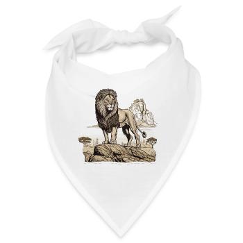 Königlicher Löwe - Bandana - Weiß - Vorne