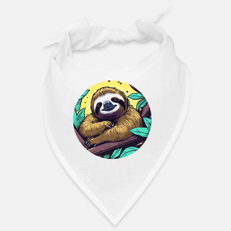 Sleeping Sloth Illustration Bandana