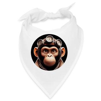 Affe Zeitreisender Zeitreise - Bandana - Weiß - Vorne