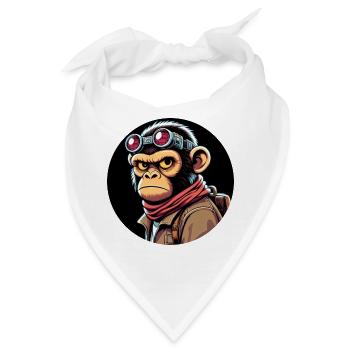 Affe mit Brille Böser Blick - Bandana - Weiß - Vorne