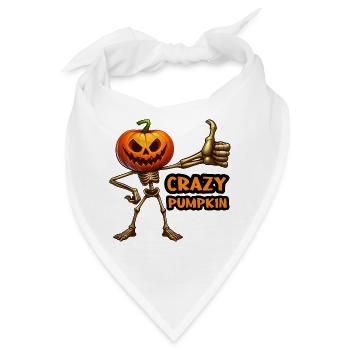 Crazy Veggies: Pumpkin Skeleton Thumbs Up - Bandana - Weiß - Vorne
