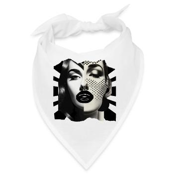 Fotocollage Schwarz-Weiß - Bandana - Weiß - Vorne