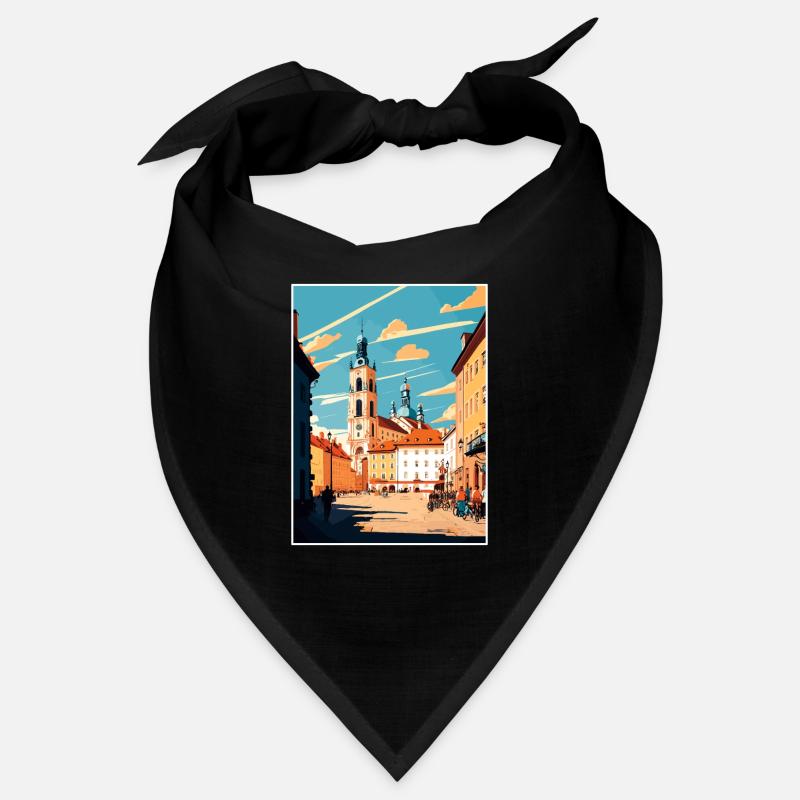 Ceske Budejovice République tchèque Affiche de voyage Bandana