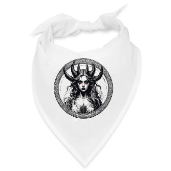 teuflische Frau / blut / Gothic / Heavy Metal - Bandana - Weiß - Vorne