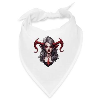 teuflische Frau / blut / Gothic / Heavy Metal - Bandana - Weiß - Vorne