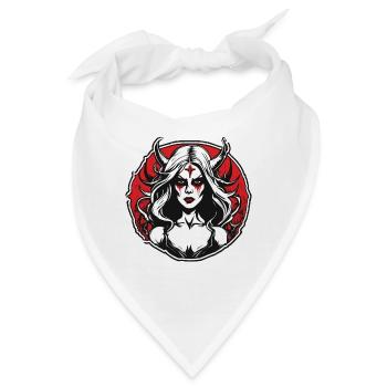 teuflische Frau / blut / Gothic / Heavy Metal - Bandana - Weiß - Vorne