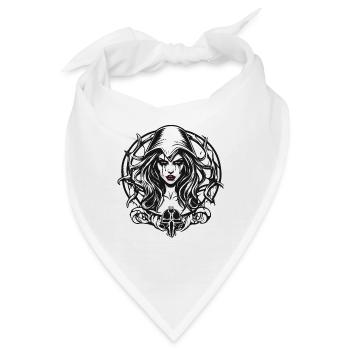 teuflische Frau / blut / Gothic / Heavy Metal - Bandana - Weiß - Vorne