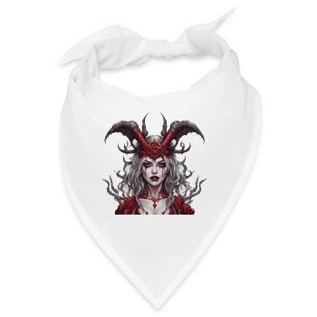 teuflische Frau / blut / Gothic / Heavy Metal - Bandana - Weiß - Vorne