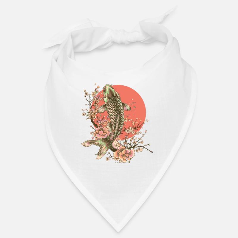 Poisson élégant avec motif de fleurs de cerisier Bandana