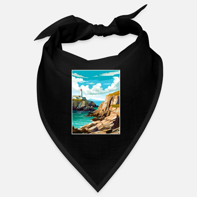 South Stack Cliffs Anglesey Vintage Reiseposter Bandana