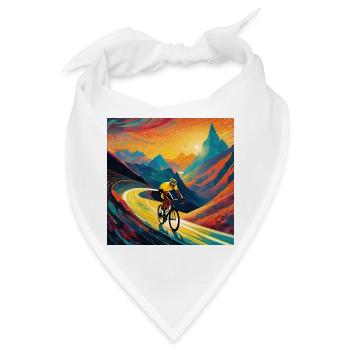 Radfahren mit Farbwellen - Bandana - Weiß - Vorne