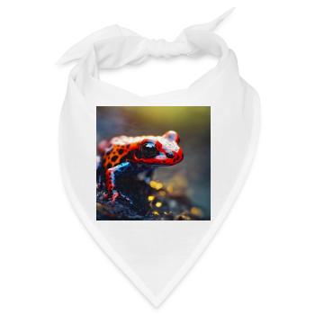 Bunter Frosch - Bandana - Weiß - Vorne