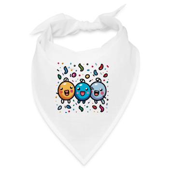 Fasnachtsfreude mit Konfetti - Bandana - Weiß - Vorne