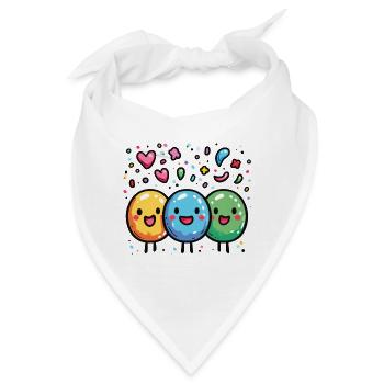 Fasnachtsfreude mit Konfetti - Bandana - Weiß - Vorne