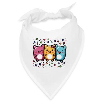 Fasnachtsfreude mit Konfetti - Bandana - Weiß - Vorne