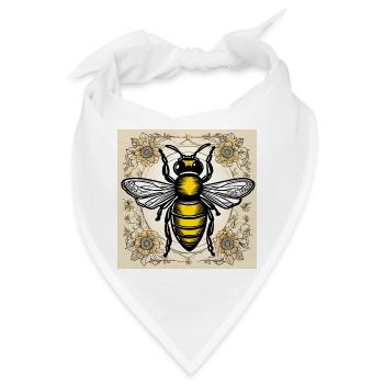Honigbiene - Bandana - Weiß - Vorne