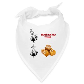 Humor aus der Bretagne: Karamell mit gesalzener Butter - Bandana - Weiß - Vorne