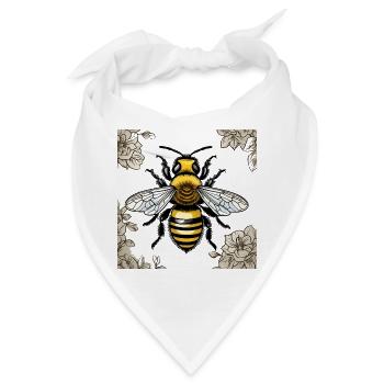 Honigbiene - Bandana - Weiß - Vorne