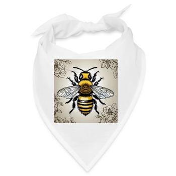 Honigbiene - Bandana - Weiß - Vorne